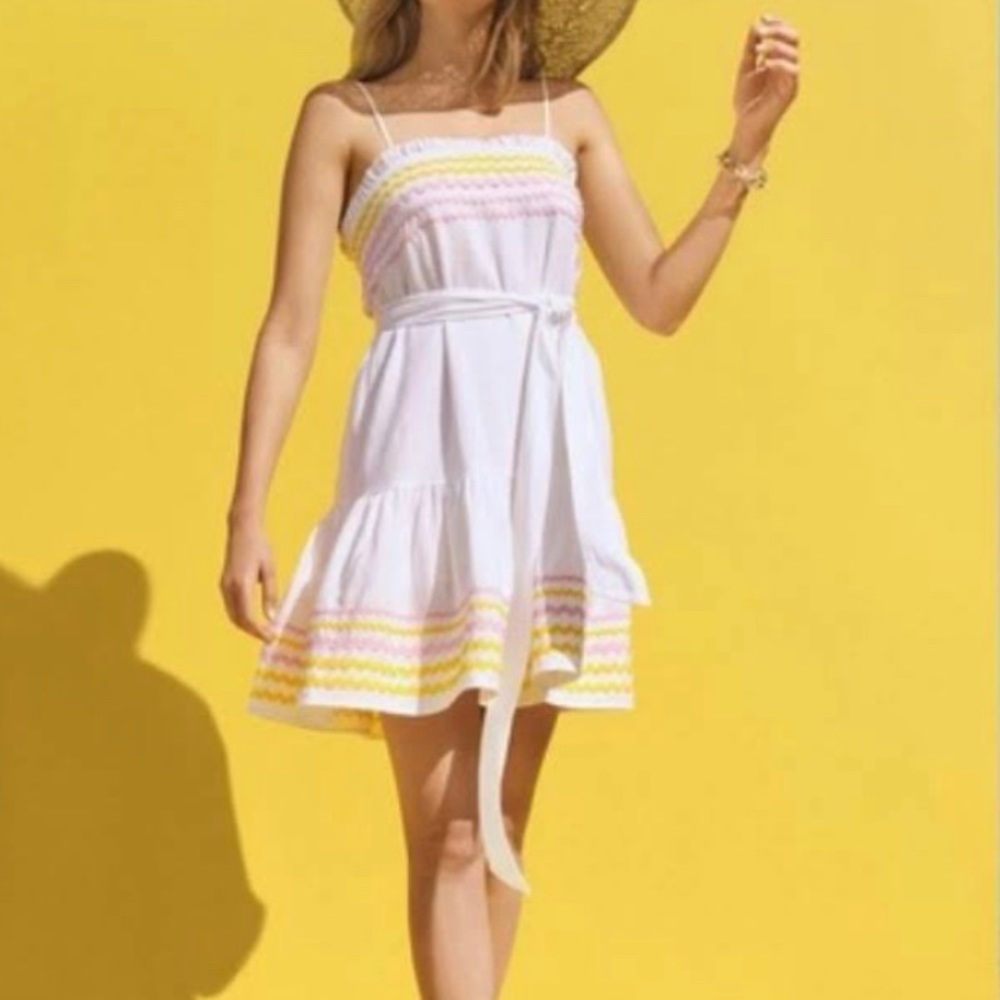 Linen Blend Ric Rac Dress